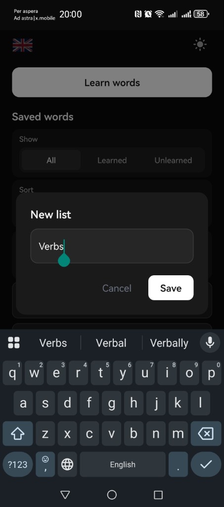 Fluentto screen: creating a new list